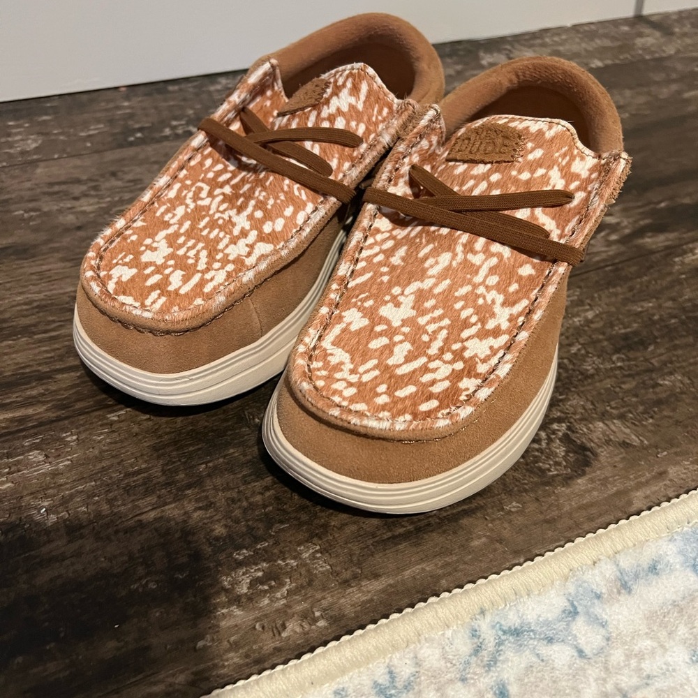 Cow hide Hey Dude Shoes